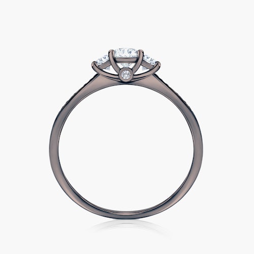 Pierścionek zaręczynowy Dream: czarne złoto, diamenty